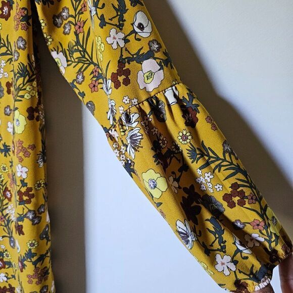 EUC WORN ONCE ELIANE ROSE FLORAL QUARTER BUTTONED PUFFED SLEEVES DRESS SIZE 10/M - Picture 8 of 16